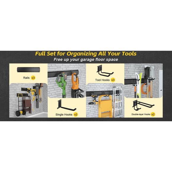 48" Alloy Steel with 3 Panels & 7 Hooks Heavy Duty 440lbs Adjustable Hooks - Picture 8 of 10